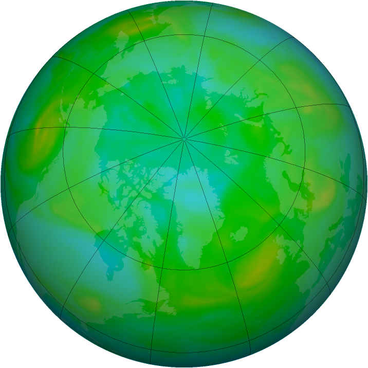 Arctic ozone map for 25 July 2007
